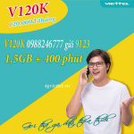 Đăng ký gói cước V120K Viettel ưu đãi 400 phút gọi và 1,5GB data