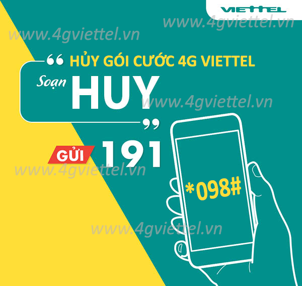 Huỷ 4G Viettel, +3 Cách hủy gói cước 4G Viettel miễn phí qua tổng đài 191