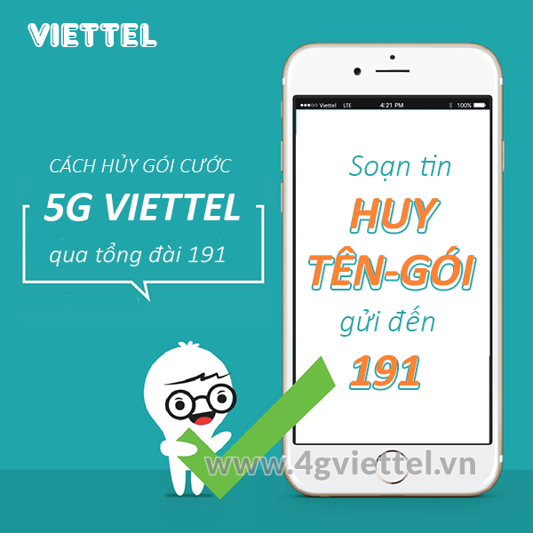  Cách hủy gói 5G Viettel, hủy gia hạn 5G Viettel miễn phí qua 191
