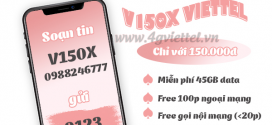 Đăng ký gói V150X Viettel nhận 45GB data miễn phí gọi thoại chỉ 150k
