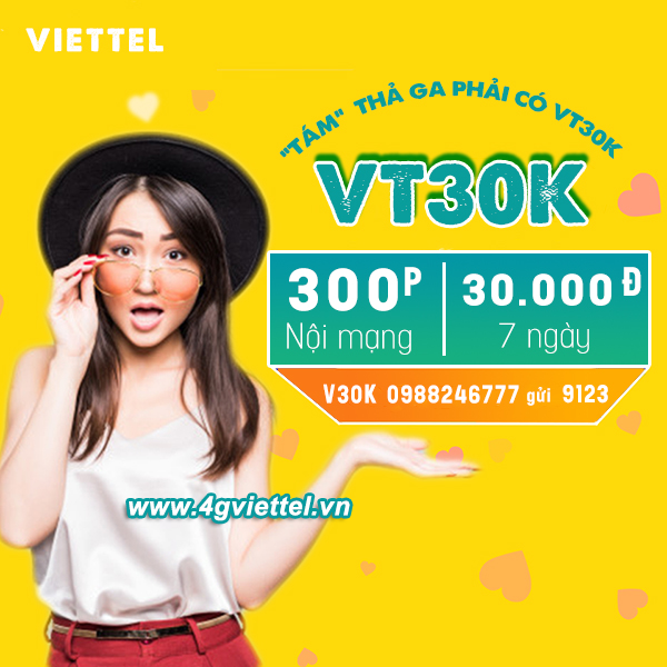 Cách đăng ký gói VT30K Viettel nhận ưu đãi 300 phút gọi chỉ 30k