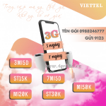 Danh sách gói 3G Viettel 3 ngày, 7 ngày mới nhất