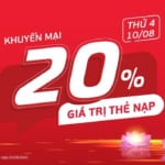 Khuyến mãi Viettel 10/8/2022 NGÀY VÀNG tặng 20% giá trị thẻ nạp