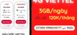 Đăng ký gói cước 4G Viettel 3GB/ngày (90GB/tháng) vô tư lướt “net”