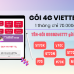 Đăng ký gói cước 4G Viettel 70k 1 tháng ưu đãi siêu khủng thả ga dùng mạng