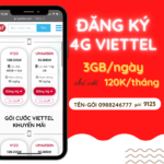 Gói cước 4G Viettel 3GB/ngày (90GB/tháng) siêu hấp dẫn
