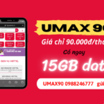 Đăng ký gói UMAX90 Viettel thả ga dùng mạng trọn gói với 15GB data