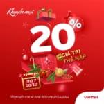Viettel khuyến mãi 10/12/2022 ưu đãi 20% giá trị thẻ nạp NGÀY VÀNG