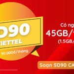 Đăng ký gói SD90 Viettel chỉ 90k có ngay 45GB data dùng 30 ngày