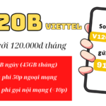 Đăng ký gói V120B Viettel ưu đãi 45GB, free gọi thoại