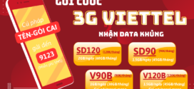 Bảng giá các gói cước 3G Viettel giá rẻ từ 70k, 90k nhận 60GB 90GB mỗi tháng