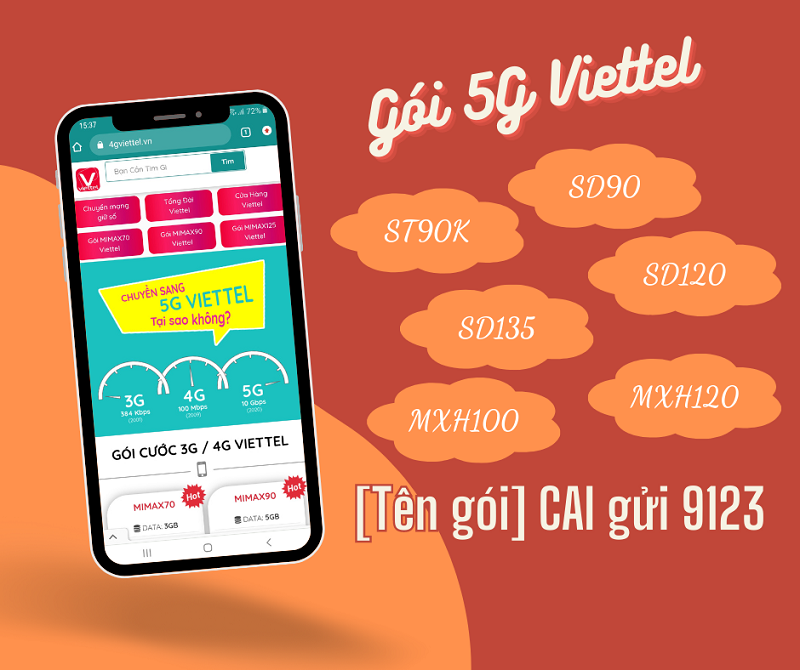 Danh sách các gói cước 5G Viettel giá rẻ data khủng