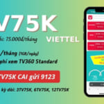 Đăng ký gói cước TV75K Viettel 75K có ngay 1GB/ngày (30GB/tháng)