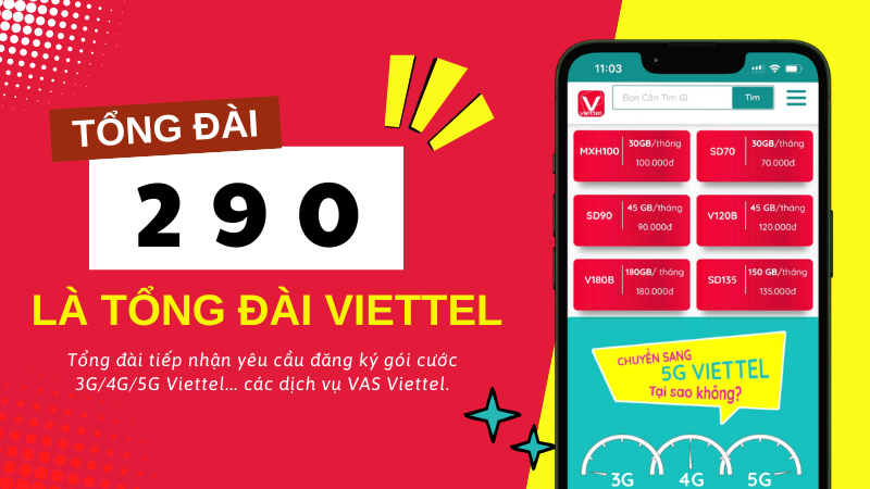 Tổng đài 290 Viettel là nơi tiếp nhận yêu cầu đăng ký dịch vụ Viettel