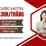 Danh sách các gói cước Viettel 30k/tháng ưu đãi data khủng