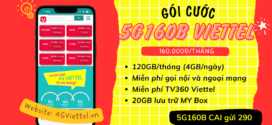 Gói cước 5G160B Viettel 160K có 4GB/ngày, Free xem TV360 Viettel