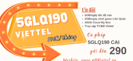 Đăng ký gói cước 5GLQ190 Viettel nhận 8GB/ngày, Free My Box và TV360