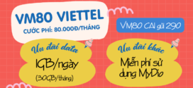 Đăng ký gói cước VM80 Viettel có ngay 30GB/tháng, tiện ích MyDio