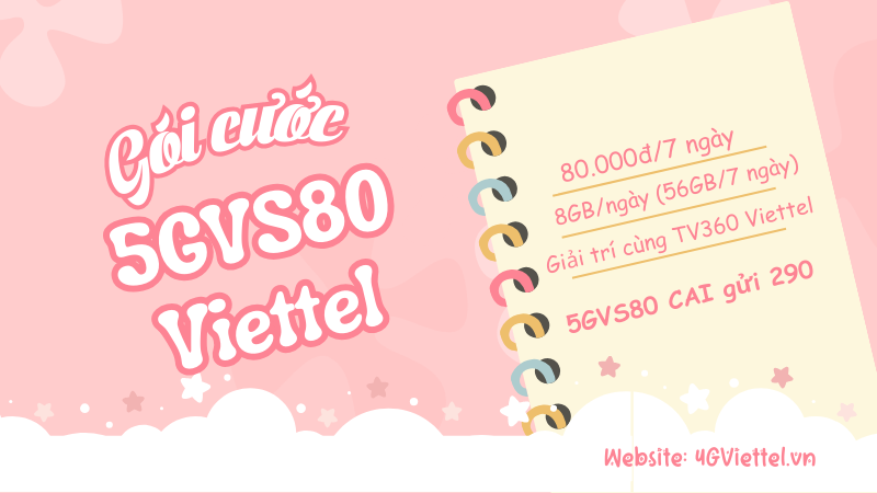 Đăng ký gói cước 5GVS80 Viettel miễn phí 56GB data và xem bóng đá trên TV360