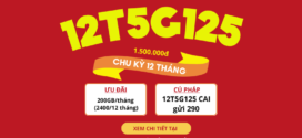 Đăng ký gói cước 12T5G125 Viettel miễn phí 200GB/tháng (2400GB/12 tháng)